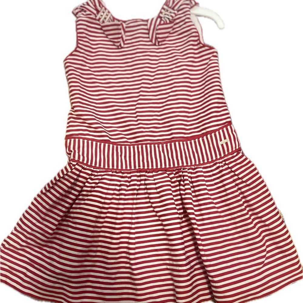 Mayoral Red and White Sleeveless Sundress with Sailor Collar